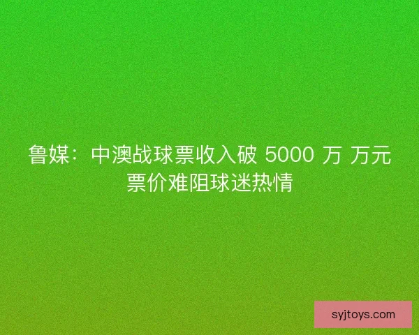 鲁媒：中澳战球票收入破 5000 万 万元票价难阻球迷热情