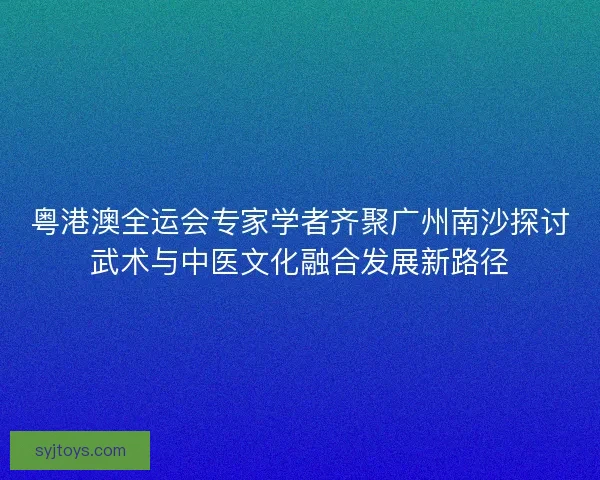 粤港澳全运会专家学者齐聚广州南沙探讨武术与中医文化融合发展新路径